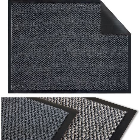 Tapis Entrée Paillasson Anti-Poussière Antidérapant Tapis Porte Intérieur Extérieur 80x120 cm Noir (1/5)