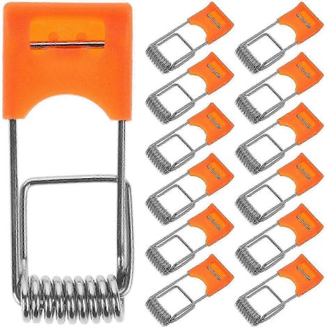 100 clips de fixation à ressort pour spots encastrés, fixation métallique 10 mm (1/2)
