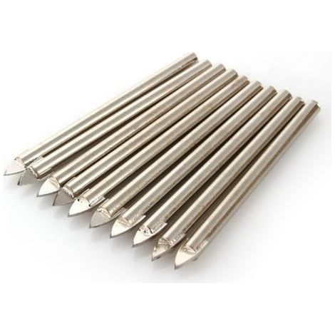 Yosoo 10 punte da trapano da 6 mm per piastrelle, ceramica, vetro, specchio, tungsteno, garbide, diametro punta da trapano per piastrelle (1/5)