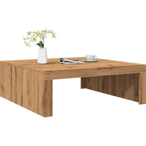 Table basse-Table Salon -Table d'appoint chêne artisanal 100x100x35 cm bois d'ingénierie 621217 (1/5)