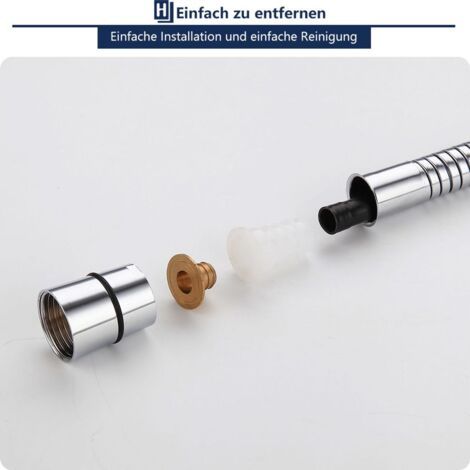 Flexible de douche de 3 mètres – Acier inoxydable chromé – Résistant à la torsion – Raccord universel G1/2” – Résistant à la haute pression (1/4)