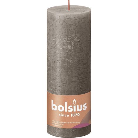 Stumpenkerze Rustiko Shine 19x7cm rustikales Taupe