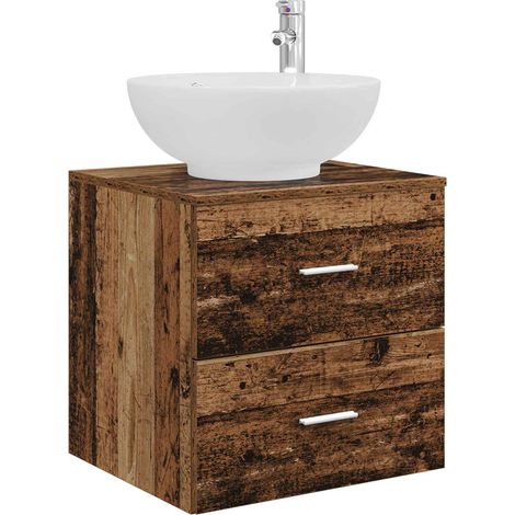Wall-Mounted Sink Vanity Old Wood 49.5 x 44.5 x 66.5 cm vidaXL
