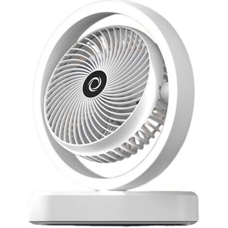 Ventilateur de bureau personnel - Ventilateur personnel avec lumière d'ambiance Rafraîchisseur d'air oscillant rechargeable à 3 vitesses avec lampe de maquillage pour la chambre, le camping et les vo (1/5)