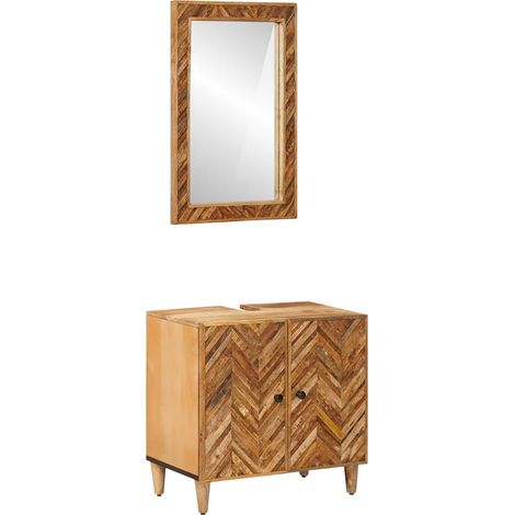 Badezimmerschrank-Set Wandmontiert 2 pcs Massivholz Mango vidaXL