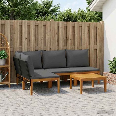 vidaXL 5 uds. Madera de Acacia Sólida y Cuerda Natural (1/5)