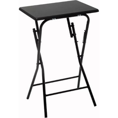 Table d'appoint pliante en MDF et métal coloris noir - L.48 x l.38 x H.64 cm -PEGANE-