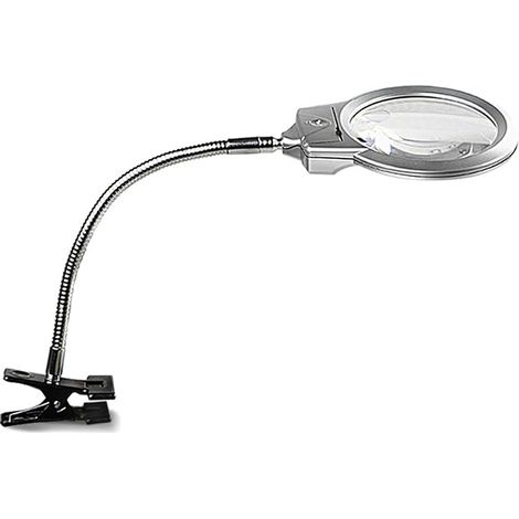 Magnifying Glass with Light, Clip On Magnifying Glass Table Magnifier with LED Lighting for Reading Diamond Painting Cross Stitch (1/5)