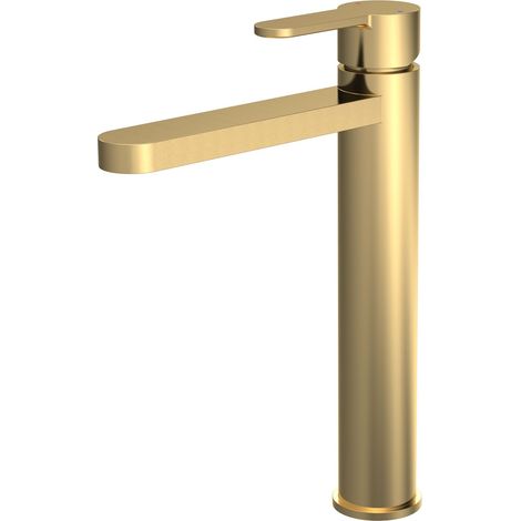 Balterley Consall Round High-Rise Mono Basin Mixer Tap - Brushed Brass