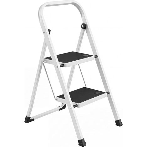Escabeau Pliant 2 marches en Acier Robuste avec Main Courante (1/5)