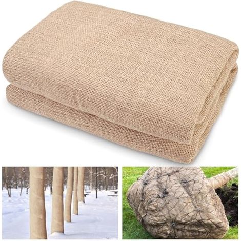 Housse de protection en toile de jute naturelle pour plantes – Protection hivernale contre le gel – Pour arbres et arbustes – 40 cm x 5 m (1/5)