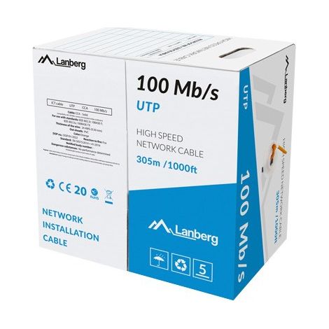 Cavo di Rete Rigido UTP Categoria 5e Lanberg (1/2)