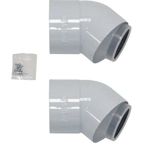 Vaillant Codo de 45 grados (2 uds.) Conducto de aire/gas de combustión de condensación, PP, 80/125 mm, 303211