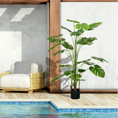 Plante artificielle Monstera 180 cm en plastique vert avec pot, pour salon stable (1/5)
