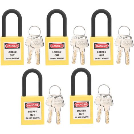 5 ensembles de cadenas de sécurité anti-poussière en nylon de 38 mm pour site industriel jaune (1/5)