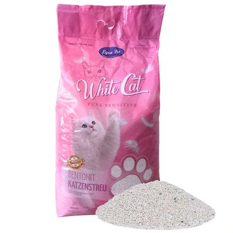 2 x 15 litres de litière pour chat Lyra Pet® White Cat® Pure Sensitive à base de bentonite, sans parfum (1/5)