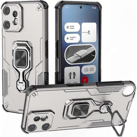 Coque téléphone hybride TPU avec béquille métallique pour CMF Phone 2 Pro, protection robuste, support intégré, étui fin et résistant, accessoire pratique pour usage quotidien. (1/4)