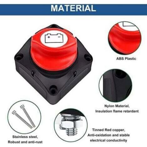 Interrupteur Isolateur Batterie - 12 V À 48 V - 4 Positions 1 2 Both Off - Pour Bateau Voiture Camion Yacht - 1 Pièce (1/4)