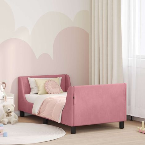 Cama para niños con cabecero Rosa 80 x 160 cm Terciopelo (1/5)
