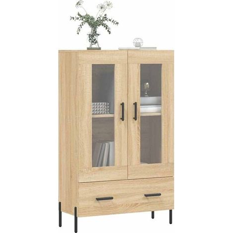 Buffet Bas en Bois d'Ingénierie Finition Chêne Sonoma - Meuble de Rangement Moderne 69,5x31x115 cm pour Salon et Cuisine (1/5)