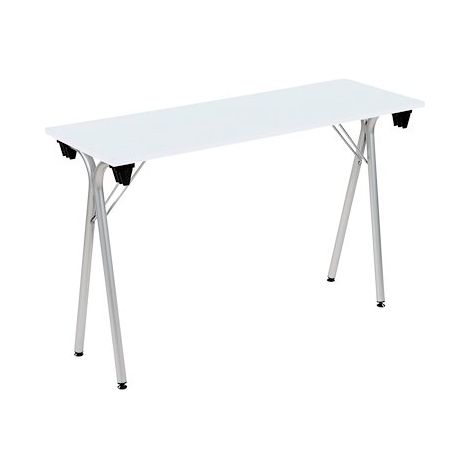 Table pliante de formation L 120 x P 40 blanc - Piètement aluminium - Maxiburo