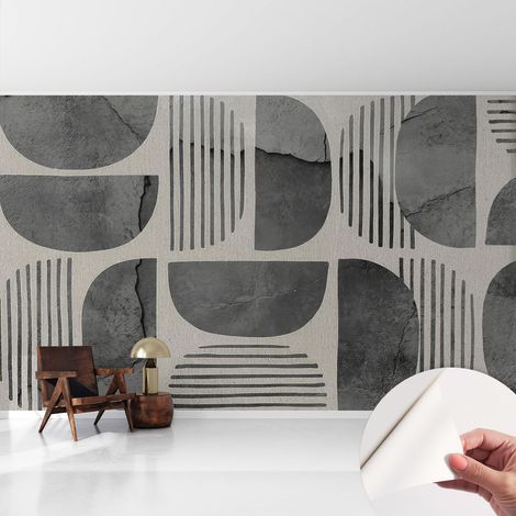 Papier peint autocollant avec imprimé décoratif pour salon et chambre à coucher Installation facile Formes géométriques 416x254 cm (1/5)