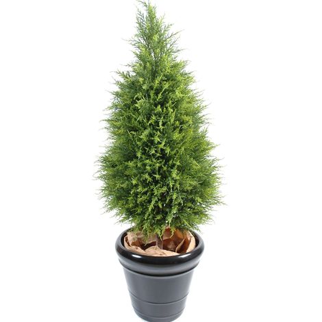 Plante artificielle haute gamme Spécial extérieur / Cyprès coloris vert - Dim : 135 x 60 cm (1/2)