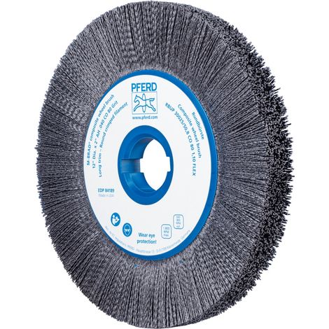 PFERD TOOLS COMPOSITE FLEX Rundbürste RBUP Ø 350x13x50,8 mm Keramik-Filament-Ø 1,10mm Korn 120 stationär (1/4)
