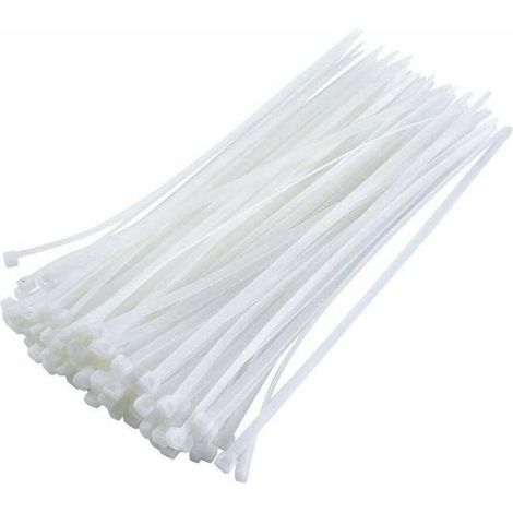 Colliers Électricien Lot de 100 - 4,8 x 350 mm - Blanc - Résistants et Pratiques - D-Work