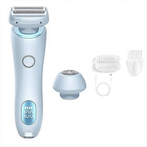 2-in-1-Elektrorasierer für Frauen: Bikinitrimmer, Gesichtsrasierer, Achsel-, Bein- und Körperhaarentfernung. (1/5)