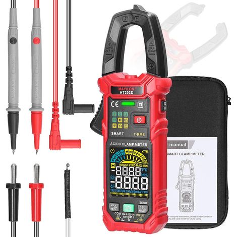 Pince multimètre numérique MAYILON, voltmètre multifonction 600 V, ampèremètre-voltmètre avec sélection automatique de la gamme et fonction NCV (1/5)