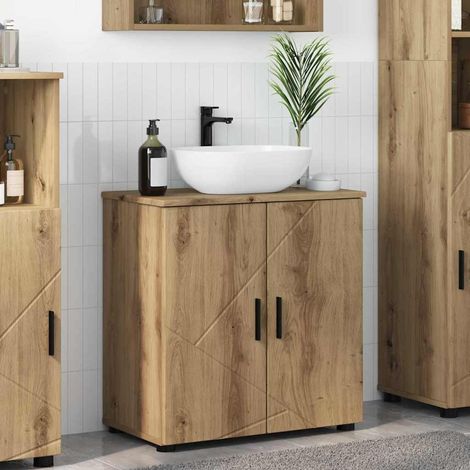 Bathroom Cabinet with Storage Artisan Oak 61 x 35 x 64 cm vidaXL