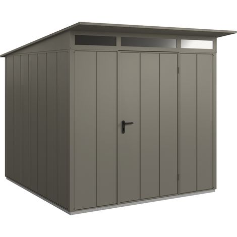 Hörmann Metall-Gerätehaus Berry Modern mit Pultdach Typ 2, 248 x 283 cm, quarzgrau, 7 m², 1-flüglige Tür (1/5)