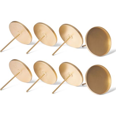 8x Novaliv Kerzenständer Kerzenpick, Kerzenpin, Kerzenhalter, 8x Flach 8 cm Gold (1/5)