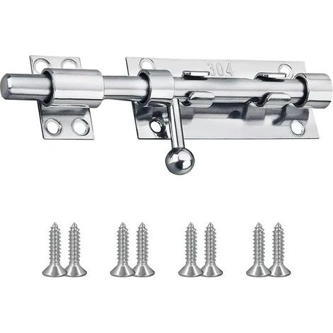 Inch Sliding Lock - 304 Stainless Steel Door Lock with Padlock Hole for Outdoor Doors, Gates and Sheds (1/5)