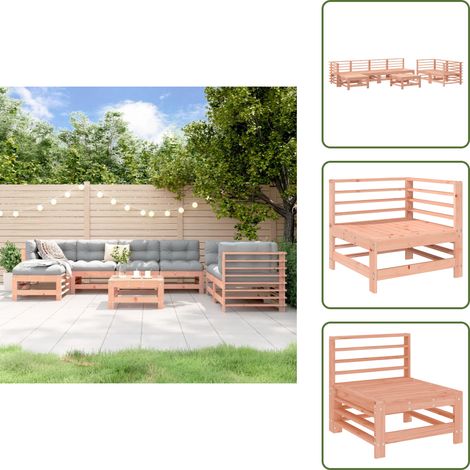 8-tlg. Garten-Lounge-Set Massivholz Douglasie - Gartenmöbel - Loungesessel - Outdoor Möbel - Douglasie - Holzmöbel (1/5)