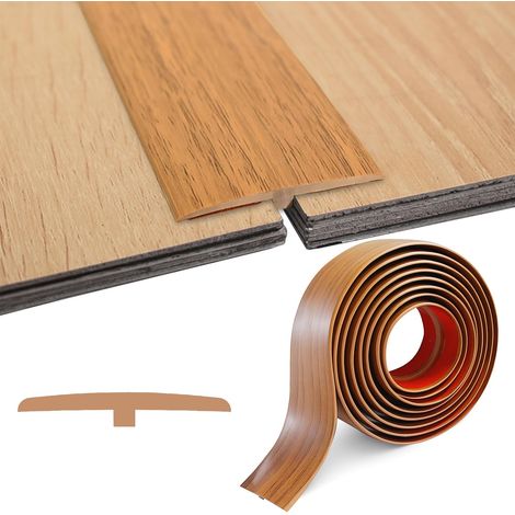 Barre de Seuil Adhesive en T, 1M/2M/3M x 5CM PVC Seuil Porte, Flexible Profilé de Transition Autocollant, Bande de Transition au Sol pour Seuils de Porte et Sols de Raccordement (1/5)