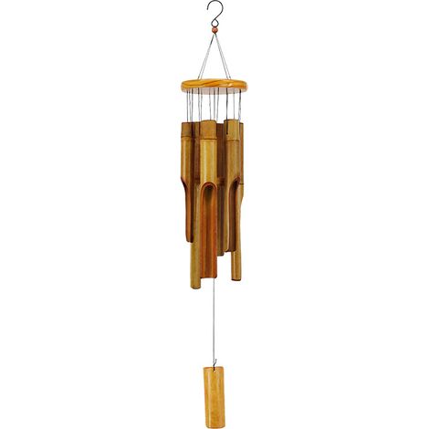 Carillons éoliens d'extérieur en bois avec de superbes carillons éoliens en bambou foncé pour la décoration de patio, jardin et maison (1/3)