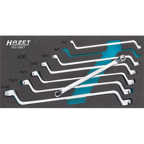HAZET Doppel-Ringschlüssel-Satz 163-296/7 Außen-Doppel-Sechskant Profil 6 x 7 - 21 x 22 Anzahl Werkzeuge: 7 (1/5)