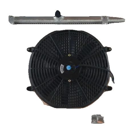 Radiador, tamaño del núcleo 16,73" x 22,42", tamaño total 22,4" x 22,95", entrada/salida 1,26", 2 filas, compatible con Daihatsu Terios J1 (1/5)