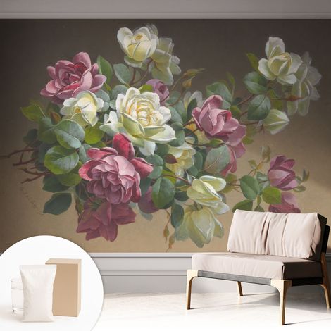 Carta Da Parati Non Tessuto - Decorazione Da Muro - Traspirante - Con Motivo - Per Camera Da Letto Cucina Eleganza floreale 312x219 cm (1/5)