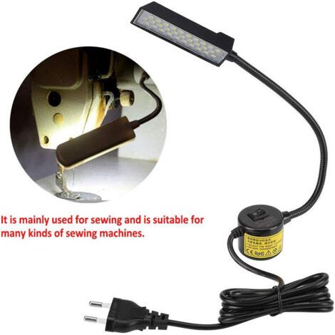 Lampe de travail réglable pour machines à coudre, avec base magnétique et prise standard européenne. (1/5)