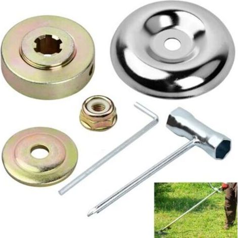 6 Pièces Kit Fixation Écrou Lame Boîte, Lames de Boîte Vitesse Métal, Morceaux Kit Ecrou Tete Debroussailleuse, Débroussailleuse en Métal Accessoires, pour Jardin Tondeuse à Gazon Brosse Cutter (1/5)