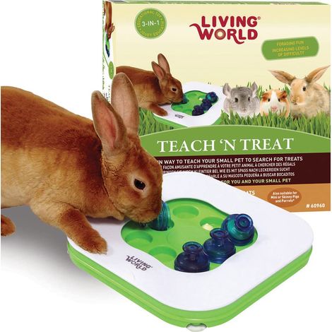 Living World Giocattolo interattivo 3 in 1 Teach-n-Treat per piccoli animali, ideale per conigli, porcellini d'India, cincillà e ratti (1/5)