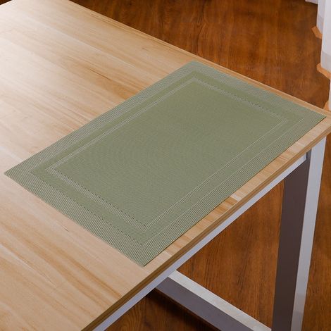 Placemat - Vinyle Tissé 70% Chlorure De Polyvinyle 30% Fibre De Polyester - Pour Table À Manger Cuisine Intérieur Extérieur - Lot De 4 (1/5)
