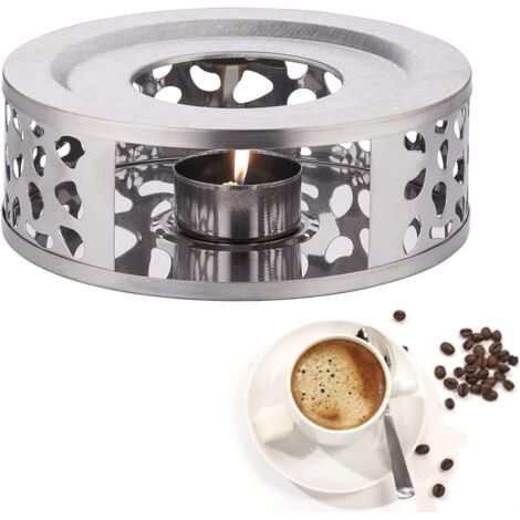 Calentador de té de acero inoxidable, calentador de té y café, soporte calentador para tetera, calentador de té de acero inoxidable, calentador de base para tetera para mantener el calor del té, el ca (1/5)