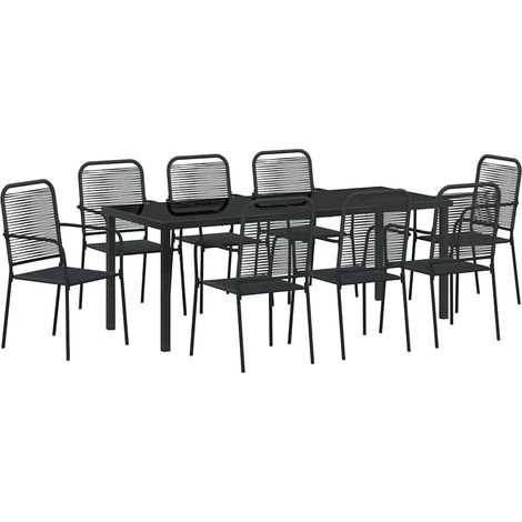 Maison Exclusive - Set da Pranzo per Giardino 9 pcs Nero