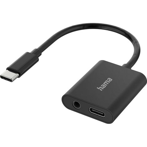 Adattatore audio Hama Spina USB-C 2in1. - Jack da 3,5 mm/porta USB-C audio + ricarica