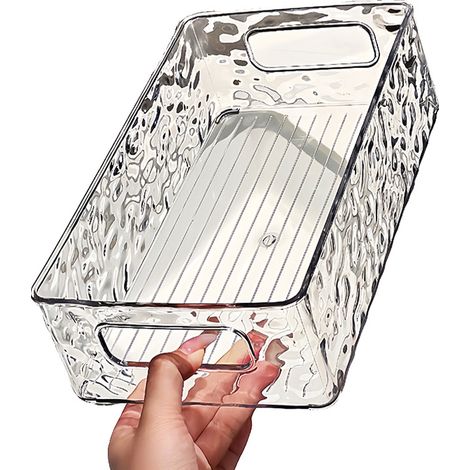 Organisateur de parfum élégant en acrylique, plateau de rangement pour cosmétiques et bijoux, plateau de bureau décoratif, présentoir multifonctionnel (gris transparent)