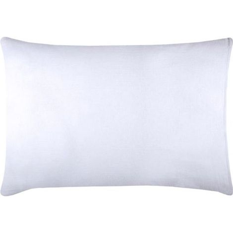 Housse d'oreiller - DIM - 50 x 70 cm - Coton Molleton - Protection - Blanc (1/2)